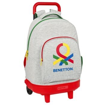 Benetton Pop Mochila con Ruedas Extraíble Compacta Gris