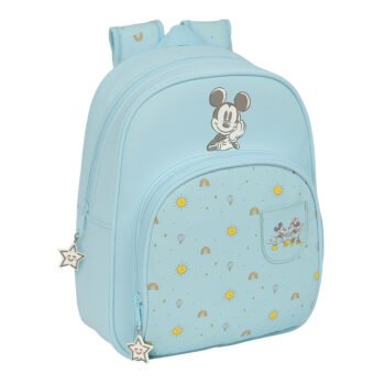 Mochila Infantil Mickey Mouse Baby Disney Adaptable Carro SAFTA Azul/Claro