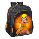 Naruto Mochila Junior Adapt. Carro Negro/Naranja SAFTA