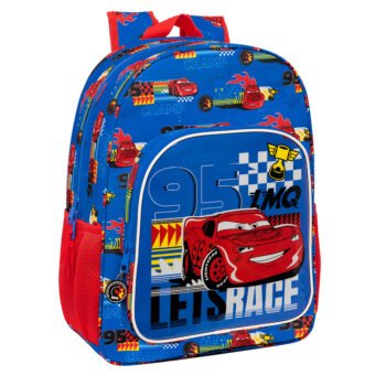 Cars "Race Ready" Mochila Escolar Adaptable a Carro SAFTA Azul Eléctrico