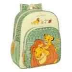 Mochila Junior Disney El Rey León Mufasa Adaptable Carro Verde/Beige