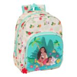 Mochila Infantil Vaiana Adaptable a Carro BEIGE/AZUL SAFTA