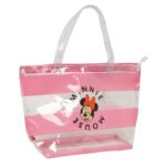 Minnie Mouse Beach Bolso Shopping Cremallera Rosa Transparente SAFTA