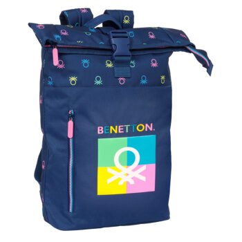 Benetton "Cool" Mochila Solapa Portátil 15.6'' Ergonómica Azul