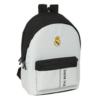 Real Madrid 1ª Equip. 24/25 Mochila Doble Portátil 15,6" USB Blanco/Gris