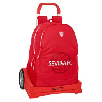 Mochila LaLiga Sevilla FC Roja con Carro Extraíble SAFTA Escolar