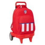 LaLiga Atco. Madrid Mochila con Ruedas Compacta Evolutiva Extensible Roja