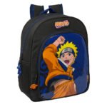 Naruto Ninja Mochila Junior adaptable a carro Negro/Azul SAFTA Oficial
