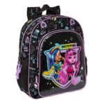 Mochila Escolar Monster High Junior Adaptable Carro NEGRO