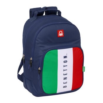 Benetton Flag Mochila Doble Adaptable Carro Juvenil Azul Marino