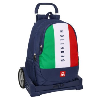 Benetton Flag Mochila Escolar con Carro Evolution Azul Marino