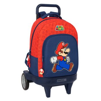Super Mario Trick Mochila Compacta con Ruedas Extraíble AZUL