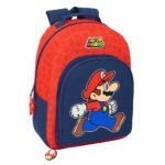 Mochila Escolar Super Mario Trick Adaptable Carro Azul SAFTA