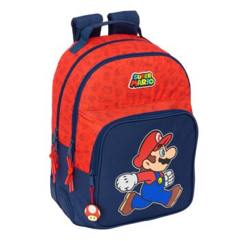 Super Mario Trick Mochila Doble Adaptable a Carro Azul - SAFTA