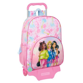 Barbie Painterly Mochila con Carro Rosa y Celeste