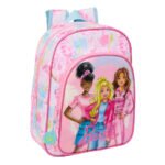 Barbie Painterly Mochila Escolar SAFTA Adaptable a Carro ROSA