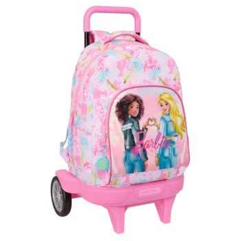 Barbie Painterly Mochila con Ruedas Grande Extensible Rosa/Celeste