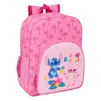 Disney Lilo & Stitch Mochila Junior Adaptable Carro Stitch 'Chill' Menta/Rosa