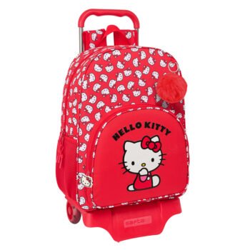 Hello Kitty Iconic Mochila con Carro Roja y Blanca SAFTA