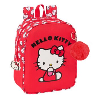 Hello Kitty Iconic Mochila Guardería Adaptable a Carro Rojo/Blanco