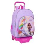 Mochila Escolar Unicorn Academy LILA con Carro Extraíble SAFTA