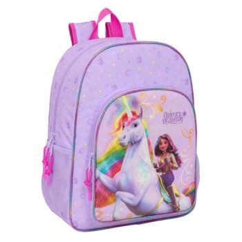 Mochila Escolar Unicorn Academy Adaptable Carro LILA SAFTA