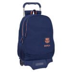 Mochila Escolar F.C. Barcelona 2ª Equipación con Carro Azul Marino