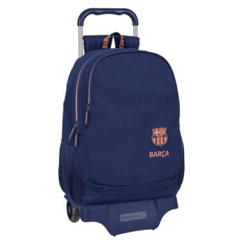 Mochila Escolar F.C. Barcelona 2ª Equipación con Carro Azul Marino