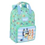 Mochila Infantil Oficial Bluey Sisters Verde Agua SAFTA