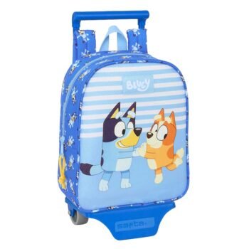 Bluey "Let'S Play" Mochila Preescolar con Carro AZUL SAFTA