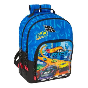 Hot Wheels "Let'S Race" Mochila Doble Adapt.Carro Azul/Negra