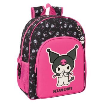 Kuromi Mochila Adaptable a Carro Safta Negro/Fucsia Escolar