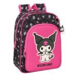 Kuromi Mochila Escolar Infantil Adaptable Carro NEGRO / FUCHSIA SAFTA