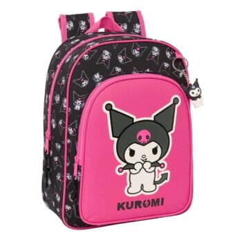 Kuromi Mochila Escolar Infantil Adaptable Carro NEGRO / FUCHSIA SAFTA