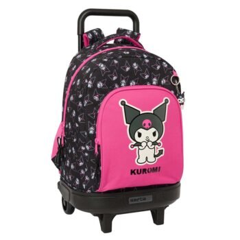 Kuromi Mochila con Ruedas Extraíble Compacta NEGRO