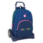 Benetton Damero Mochila con Carro Evolution SAFTA Azul Marino