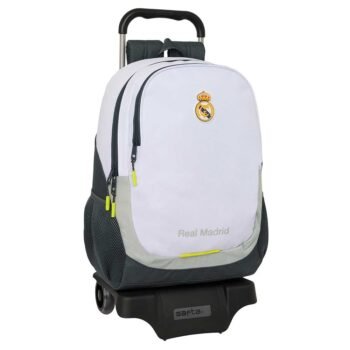Real Madrid Equip. 25/26 Mochila con Carro BLANCA Oficial SAFTA