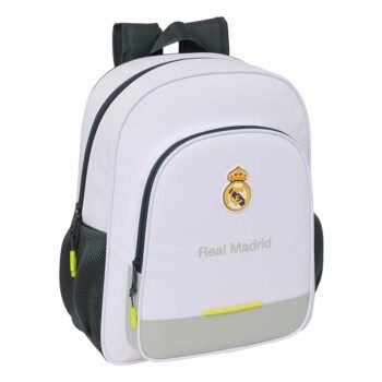 Real Madrid Equip. 25/26 Mochila Junior Adapt. Carro Blanca SAFTA Oficial