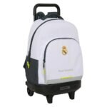 Mochila Escolar Real Madrid Equip. 25/26 con Ruedas Extraíble Blanca