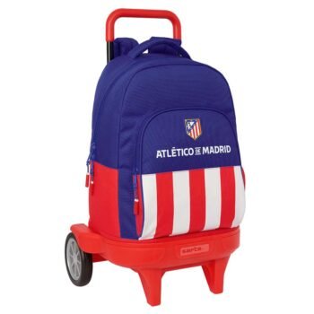 LaLiga Atco. Madrid Mochila con Ruedas Lavable Rojo/Azul