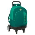 Real Betis Balompié LaLiga | Mochila Escolar Grande con Ruedas SAFTA Verde/Agua