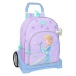 Mochila Escolar con Carro Extraíble Frozen "Spirit" LILA SAFTA