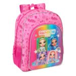 Mochila Junior Rainbow High Shine MULTICOLOR Adaptable a Carro SAFTA