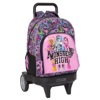Mochila con Ruedas Monster High Drama Extensible Multicolor SAFTA
