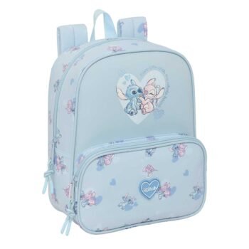 Mochila Guardería Stitch Disney Lilo & Stitch Adaptable Carro Azul Claro