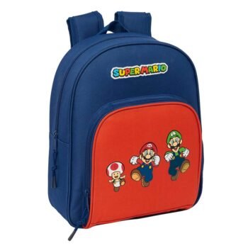 Super Mario "Mamma Mia" Mochila Escolar Adaptable a Carro ROJO