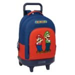 Super Mario Mamma Mia Mochila Ruedas Extraíble SAFTA Rojo/Azul