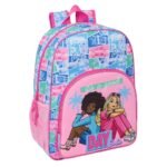 Mochila Escolar Barbie Adaptable Carro Multicolor SAFTA