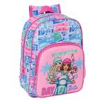 Mochila Infantil Barbie MULTICOLOR Adaptable Carro SAFTA Oficial