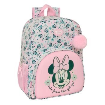Disney Minnie "Minty" Mochila Escolar Adaptable a Carro Rosa Floral